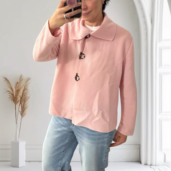 Saint James Made in France Pure New Wool Cardigan Pink